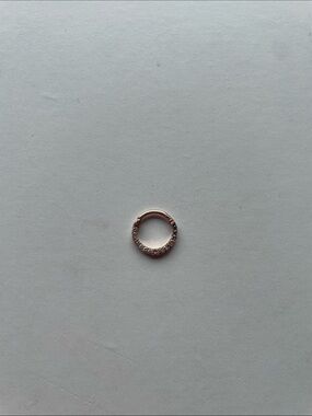 Pavé-Set 14k Rose Gold Clicker with Sparkling Stones